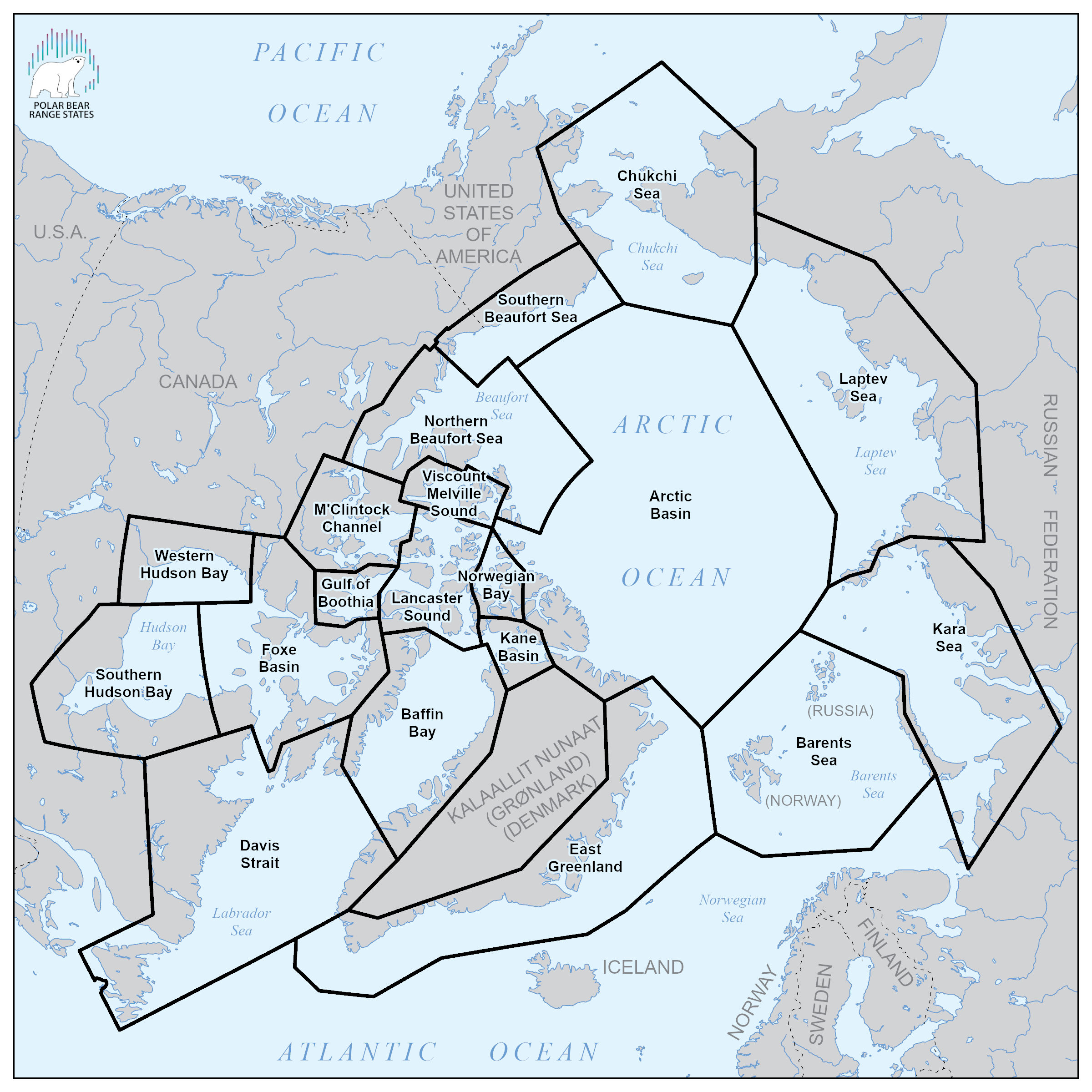 where do polar bears live map